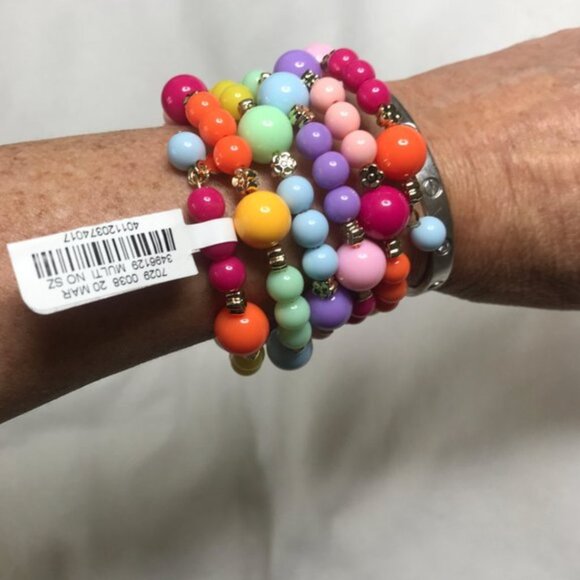 NWT New Greenbeads Rainbow Multi-Row Bracelet - Picture 2 of 6